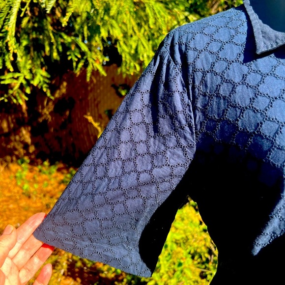 LANDS ‘ END Navy Blue Women's Dress PLUS SIZE 18 - Picture 6 of 9